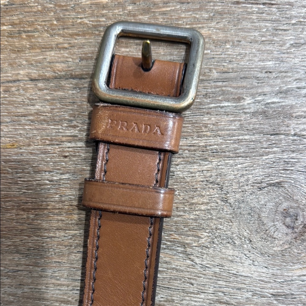 Prada Brown Leather Belt with Elegant Design